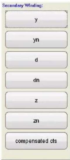Secondary Winding: y yn d dn z zn compensated cts