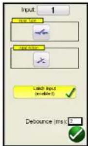 Input 1 local input local output Latch Input (enabled) Debounce (ms) 2