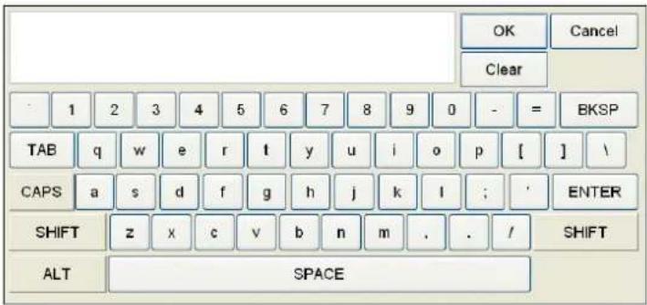 OK Cancel Clear 1 2 3 4 5 6 7 8 9 0 - = BKSP TAB q w e r t y u i o p [ ] \ CAPS a s d f g h j k l ; ' ENTER SHIFT z x c v b n m . . / SHIFT ALT SPACE