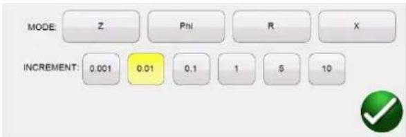 MODE: Z Phi R X INCREMENT: 0.001 0.01 0.1 1 5 10