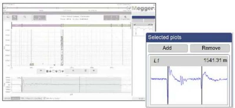 Megger Selected plots Add Remove L1 1541.31 m
