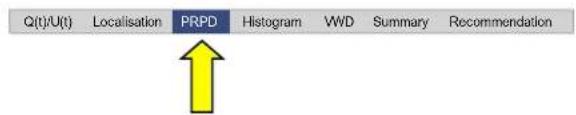 Q(t)/U(t) Localisation PRPD Histogram VWD Summary Recommendation