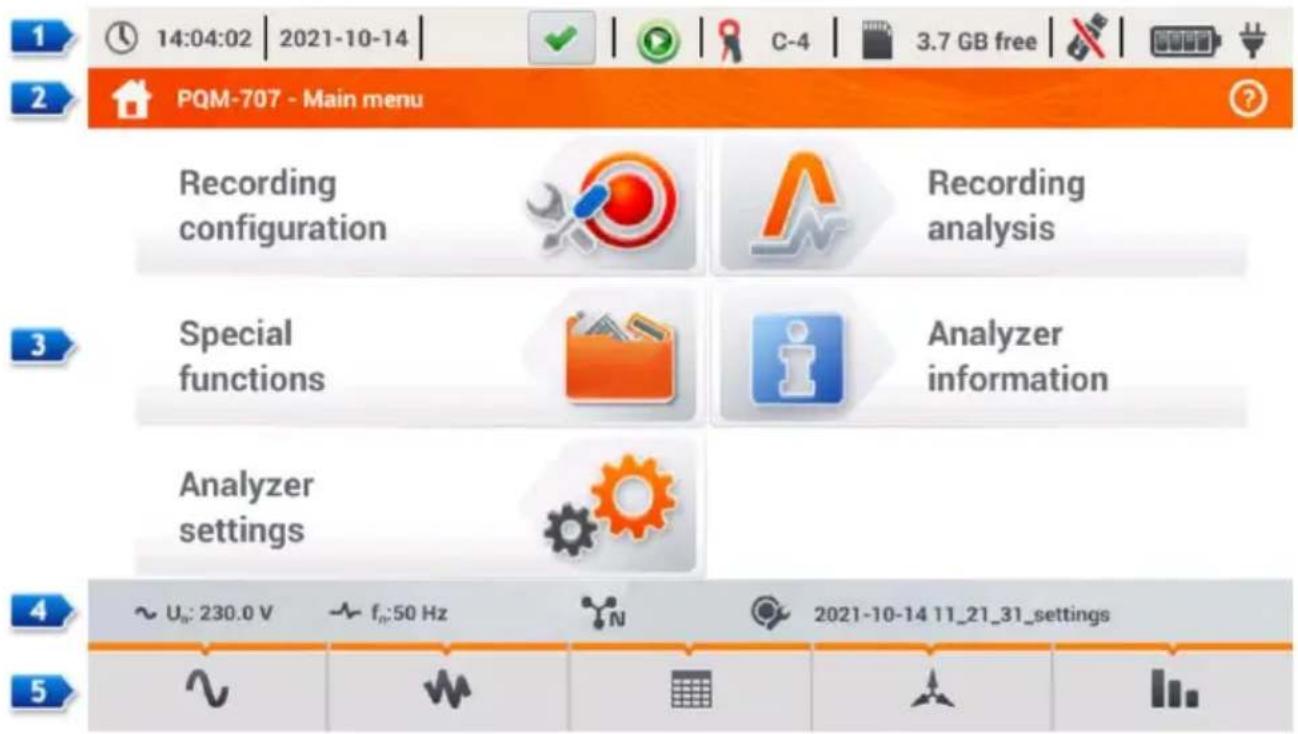 14:04:02 | 2021-10-14 C-4 | 3.7 GB free PQM-707 - Main menu Recording configuration Recording analysis Special functions Analyzer information Analyzer settings ~ Uh: 230.0 V fH:50 Hz 2021-10-14 11_21_31_settings ~ ~ ~ ~ 2021-10-14 11_21_31_settings