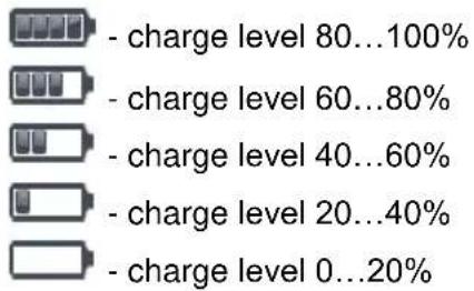 - charge level 80...100% - charge level 60...80% - charge level 40...60% - charge level 20...40% - charge level 0...20%