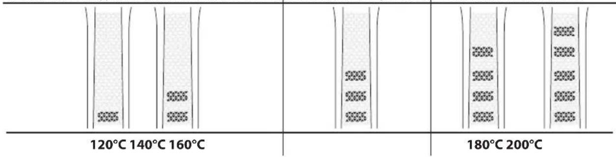 120°C 140°C 160°C 180°C 200°C