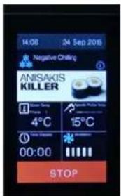 14:08 24 Sep 2016 Negative Chilling ANISAKIS KILLER 4°C 15°C 00:00 STOP