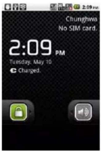 Chunghwa No SIM card. 2:09 PM Tuesday, May 10 Charged.