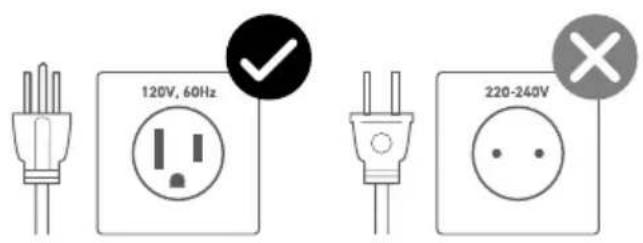120V, 60Hz 220-240V