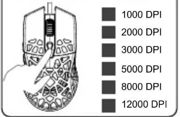 1000 DPI 2000 DPI 3000 DPI 5000 DPI 8000 DPI 12000 DPI