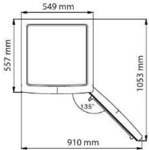 549 mm 557 mm 1053 mm 135° 910 mm