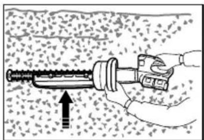 Illustration of a hand using a tool to adjust a mechanical component (no text or symbols visible)