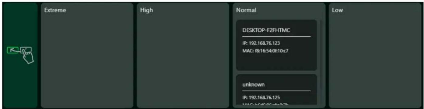 Extreme High Normal DESKTOP-F2FHTMC IP: 192.168.76.123 MAC: f8:16:54:0f:10:c7 unknown IP: 192.168.76.125 MAC: f8:54:0f:0c7b