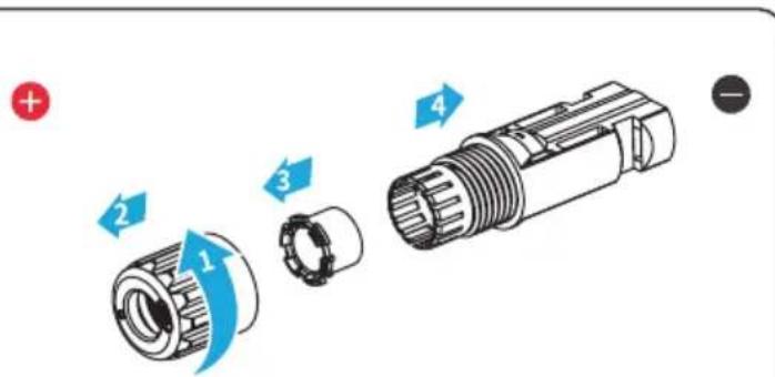 Diagram showing exploded view of a mechanical component with numbered parts and directional arrows indicating motion or assembly.