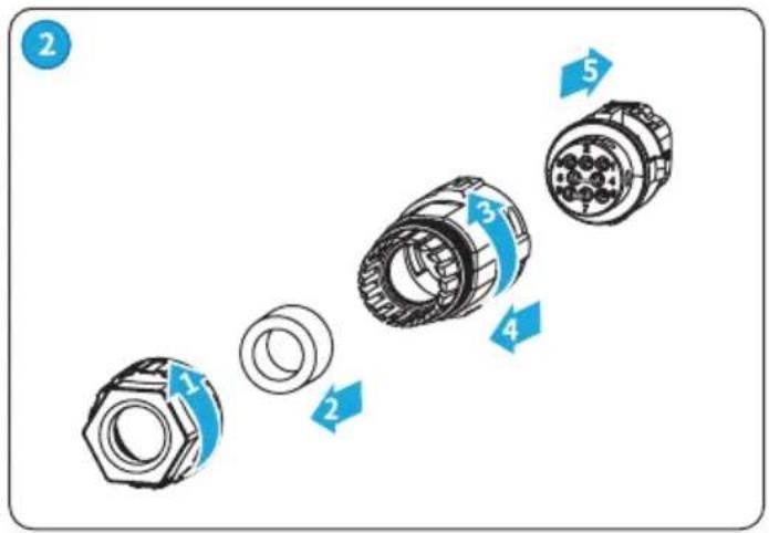 Diagram showing exploded view of a mechanical assembly with numbered components and directional arrows indicating motion or assembly.