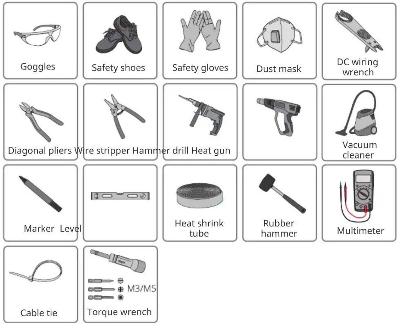 Goodwe 3000-XS - Installation Tool Requirements - 1
