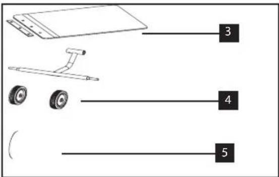 Diagram showing exploded view of a vehicle chassis with labeled parts 3, 4, and 5