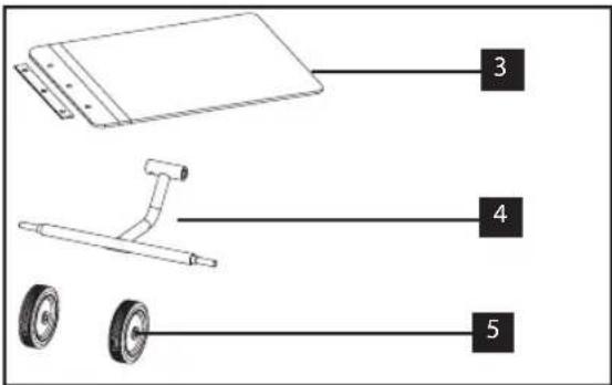 Diagram showing labeled parts of a vehicle chassis with numbered parts 3, 4, and 5