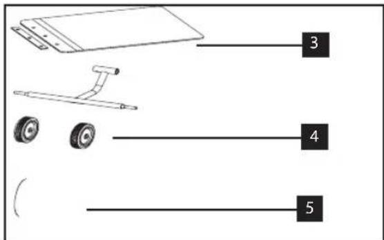Diagram showing exploded view of a vehicle chassis with labeled parts 3, 4, and 5
