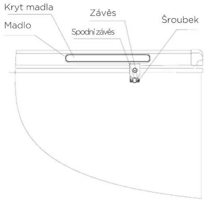 Kryt madla Madlo Závěs Spodní závěs Šroubek