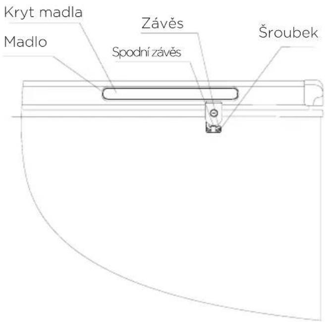 Kryt madla Madlo Závěs Spodní závěs Šroubek