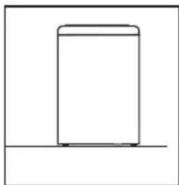 Simple line drawing of a cylindrical container on a horizontal surface (no text or symbols)