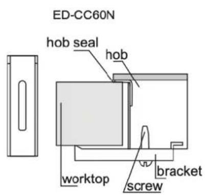 ED-CC60N hob seal hob worktop bracket screw