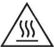 Warning symbol with steam inside a triangle, indicating heat or smoke hazard