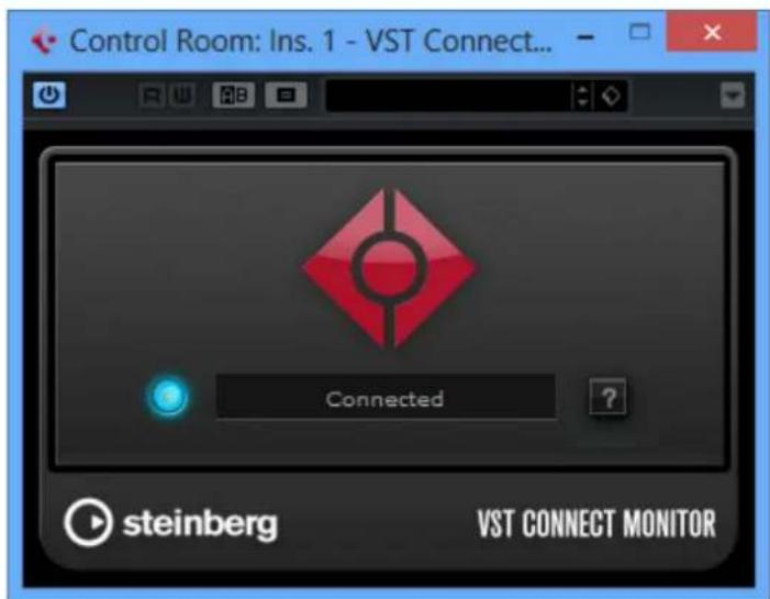 Control Room: Ins. 1 - VST Connect... Connected steinberg VST CONNECT MONITOR