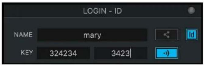 LOGIN - ID NAME mary KEY 324234 3423