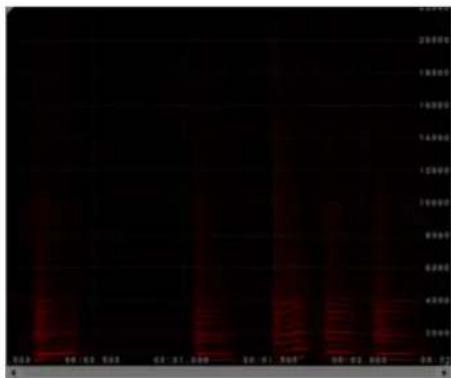 Scanned document with red vertical text blocks and faint background image, likely a form or report section