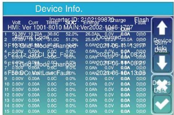 Deye SUN-25K-SG01HP3-EU-BM2 - Device Info Setup Menu - 1