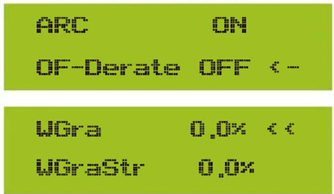 OFF ON OFF-Operate OFF < - WOR 0.0% < < WORaStr 0.0%