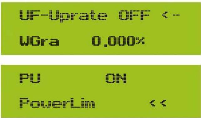 UP-Uprate OFF WGRs 0.000x PU ON PowerLim <<