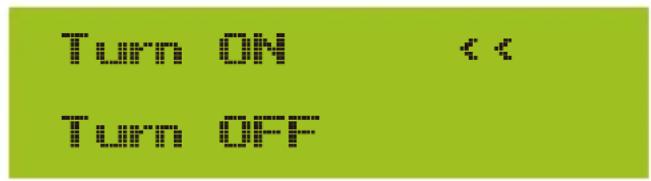 TURN ON TURN OFF