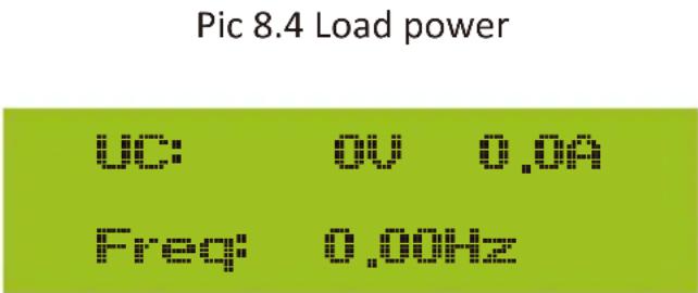 Pic 8.4 Load power up: 0V 0.0A Freq: 0.00Hz