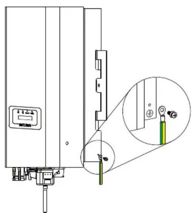 Deye SUN-7K-G05 - The connection of the ground line - 1