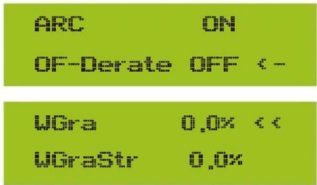 OFF ON OFF-Operate OFF < - UGra 0.0% < < UGraStr 0.0%