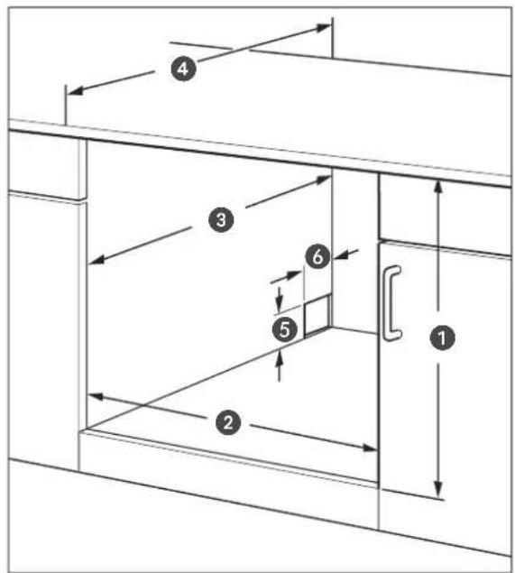 Technical diagram of a cabinet or enclosure with numbered components and directional arrows indicating flow or movement.