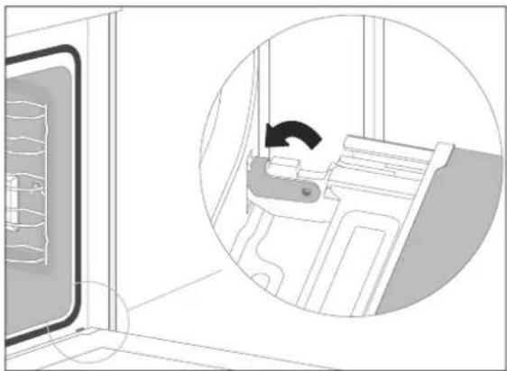 Hanseatic HBO7212SA1 - Replacing the oven door on its hinges - 1