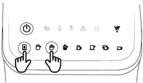 Diagram showing two finger icons pointing to various computer control buttons and icons, likely indicating navigation or function keys.