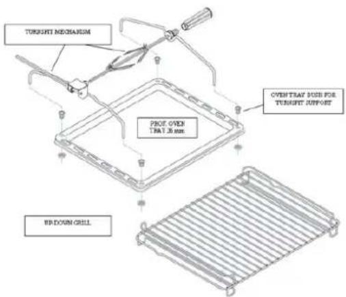 TORISHT MECHANISM PROF. OVEN THAT 3.6 mm. OVERTRAY BUS FOR TORISHT SUPPORT BR DOWN GRILL