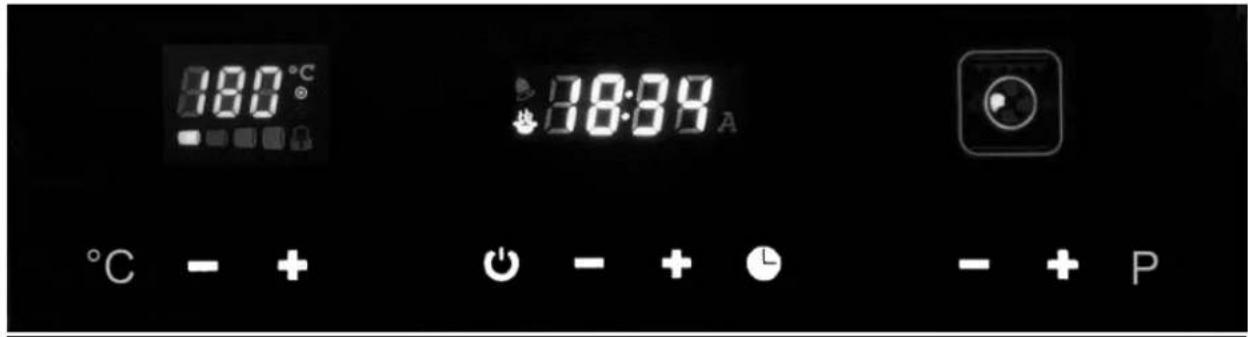 180°C 18:34 A °C - + ⏻ - + ⏻ - + P