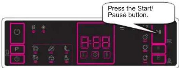 Press the Start/ Pause button.