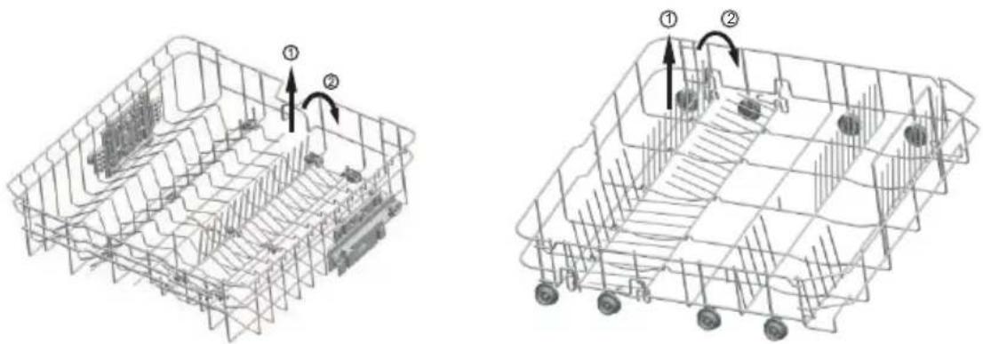 ECG EDF 6066 QWD - Folding racks of the upper and lower basket - 1