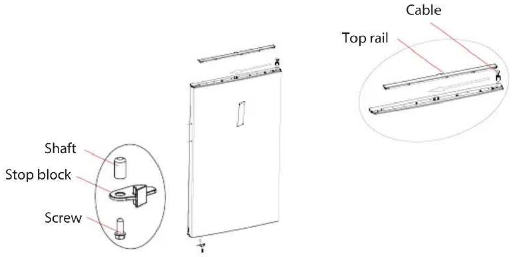 Shaft Stop block Screw Cable Top rail