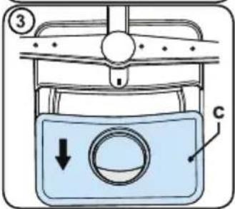 Diagram of a car air vent with labeled component and directional arrow