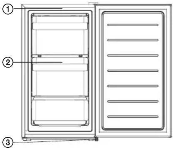 Technical diagram of a door frame with labeled components and structural lines