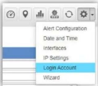 Alert Configuration Date and Time Interfaces IP Settings Login Account Wizard