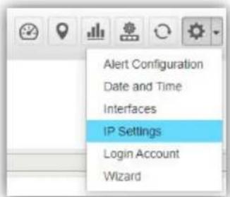 Alert Configuration Date and Time Interfaces IP Settings Login Account Wizard
