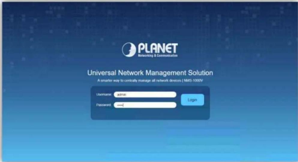 PLANET Networking & Communication Universal Network Management Solution A smarter way to centrally manage all network devices | NMS-1000V Username: admin Password: Login